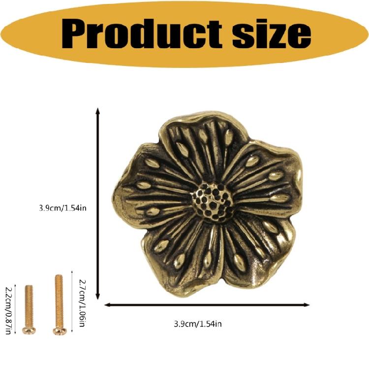 Brasses Flower Cabinet Pattern Knob Kitchen Cabinet Door Handle For Elegant Furniture Hardware Suitable For Humid Environment