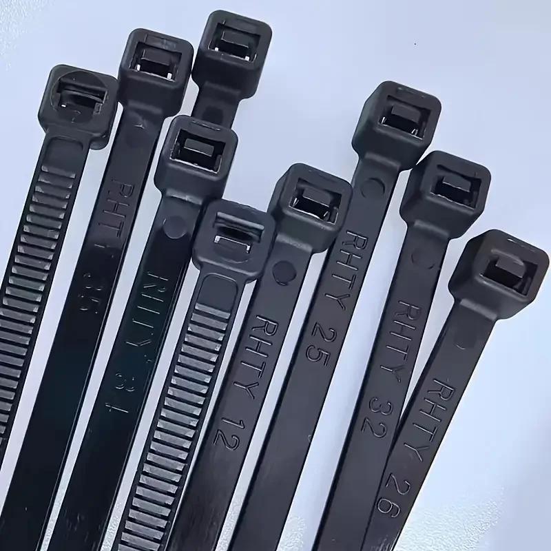 1000/100Pcs Plastic Nylon Cable Ties Self-locking Cord Ties Straps Adjustable Cables Fastening Loop Home Office Wire Zip Ties