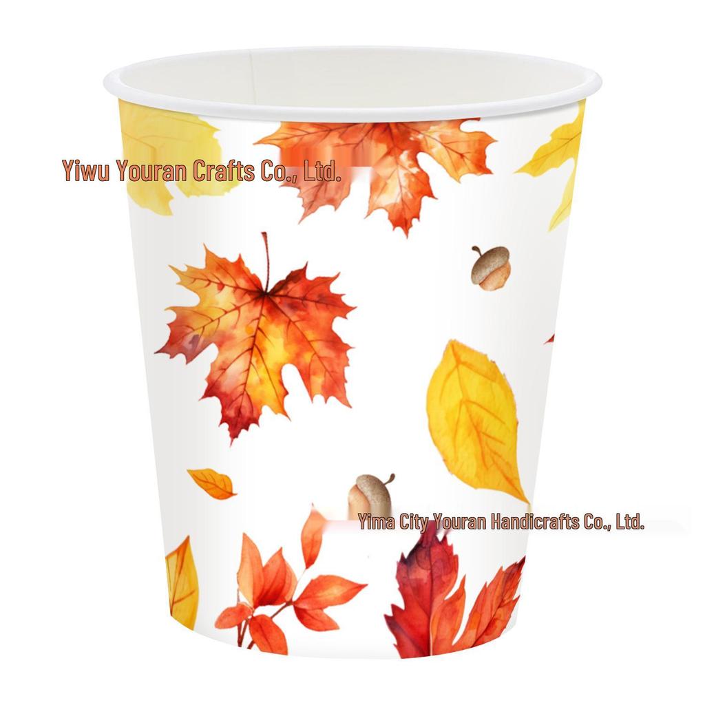Maple Leaf Pumpkin Thanksgiving Disposable Party Set - Plates, Tablecloth, Napkins
