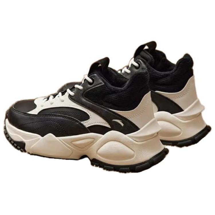 Anta Durable Warm High-Top Casual Shoes Women Sneakers Black White 122248996-02