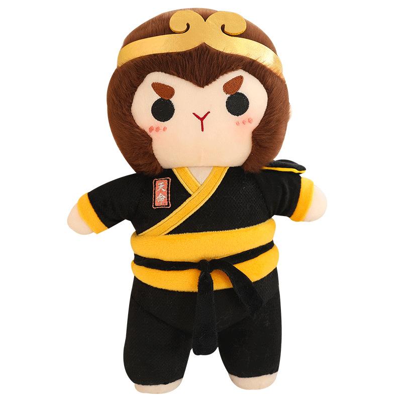 Black Wukong Doll Plush Toy Journey To The West Mythical Monkey King Doll Children Throw Pillow Holiday Gift