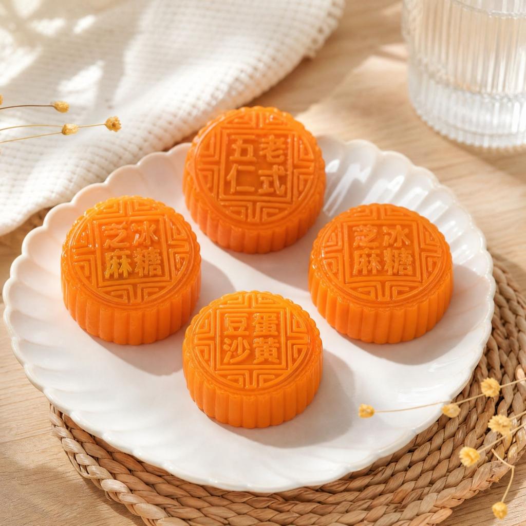 Simulated Mooncake Toy, Flour Filled, 4 Text Designs Randomly Shipped
