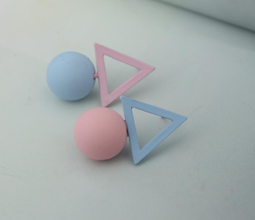 Asymmetry 1 Pair Triangle Different Candy Women's Earrings Korean Earrings Jewelry Crystal Earrings Brincos