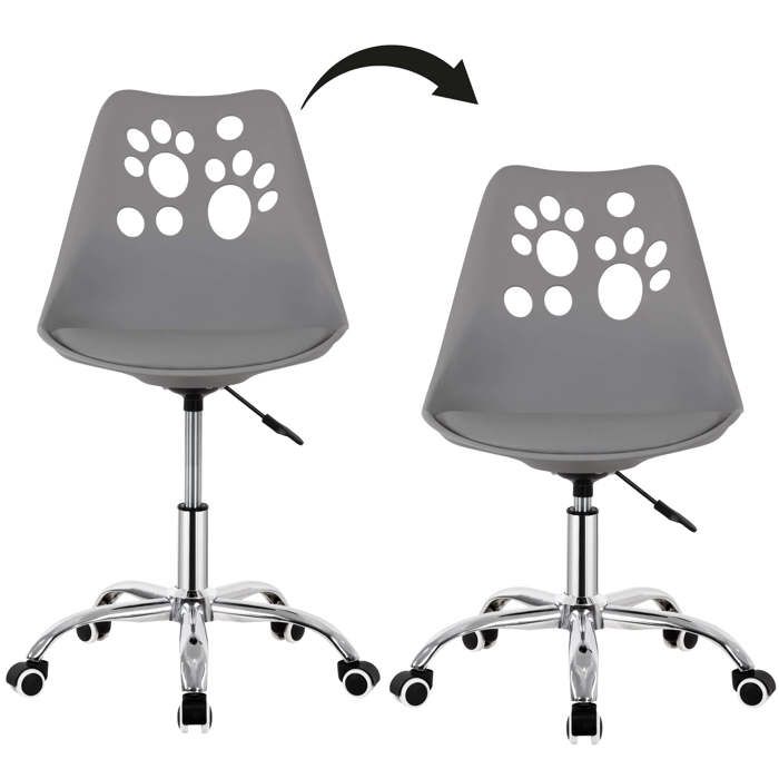 Office Chair - SPRINGOS - 2025 - Ergonomic - Height Adjustable - Grey Faux Leather