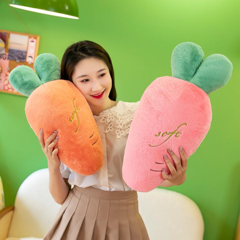 Large Fruit Pillow Rabbit Hair Carrot Doll Long Strip Pillow On The Bed Plush Toy Home Decoration
