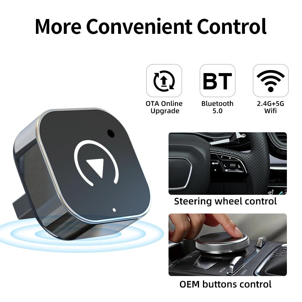2in1 Wireless CarPlay Dongle Wireless Android Auto Adapter AI Smart Box For Car With Wired CarPlay For VW Toyota Nissan Honda
