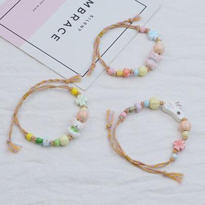 Bracelet en céramique bracelet lapin texturé sensation niche bracelet perlé mignon accessoires de bracelet nouveaux produits