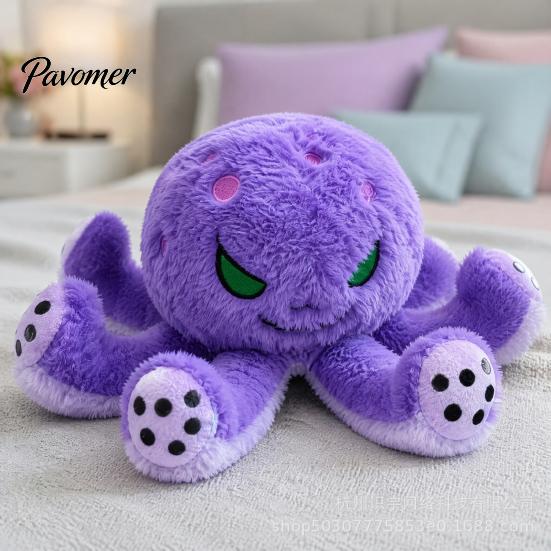 Children Octopus Doll Devil Plush Toy, Soft Stuffed Dark Decor, Desk Ornament Eight Tentacle Sea Animal Pillow, Gift for Halloween Christmas Birthday