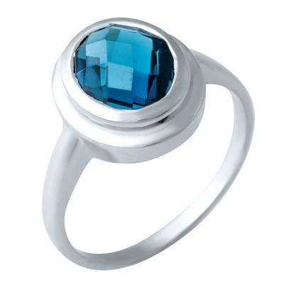 Bague en argent avec topaze bleu de Londres (1913215)