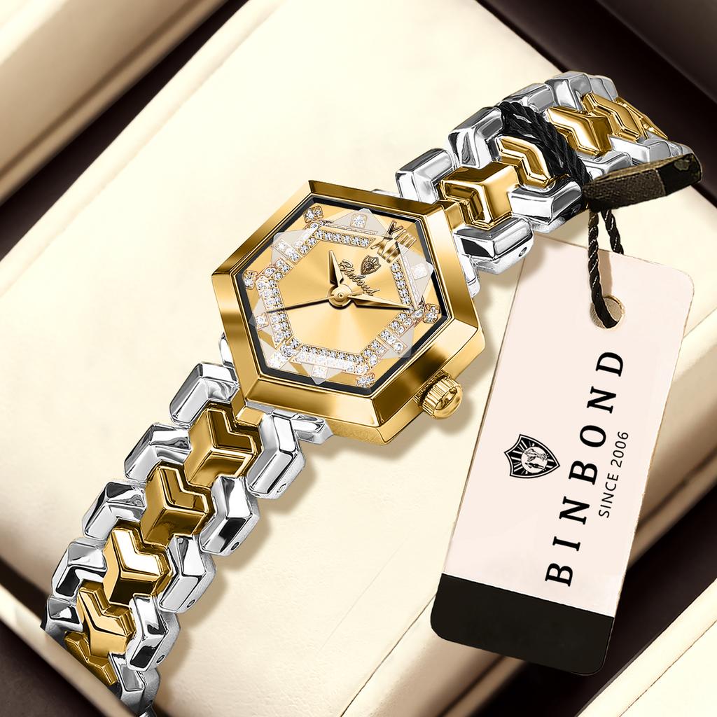 BINBOND Free Ship Orginal Luxury Quartz Watches For Women Precise Durable Waterproof Ladies Watch Casual Wristwatch Reloj