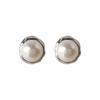 Elegant Round Freshwater Pearl 925 Silver Stud Earrings - Simple Daily Style