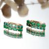 Charm Female Green Zircon Stone Hoop Earrings Luxury Gold Color Wedding Jewelry For Women