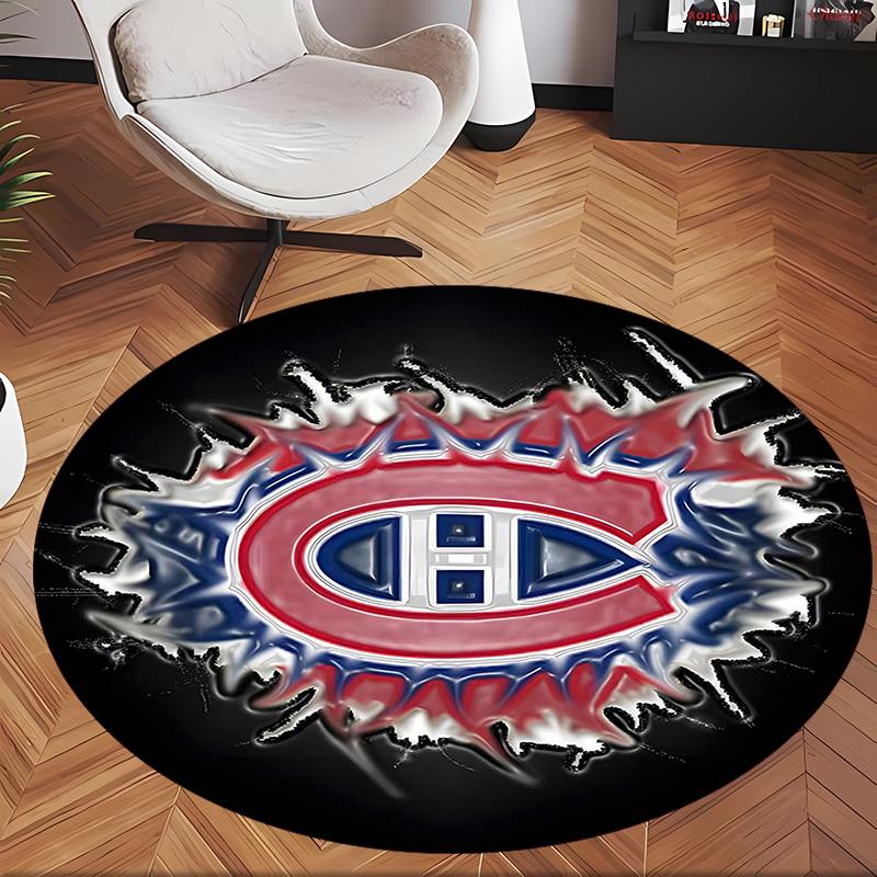 Montreal Canadiens (5) Round Office Rug Decorative Floor Rug for Office Bedroom Living Room and Home Space