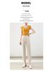 Women's High-Waist Cotton Linen Cigarette Pants - Summer 2025, Petite Eight-Point Casual, Straight Leg