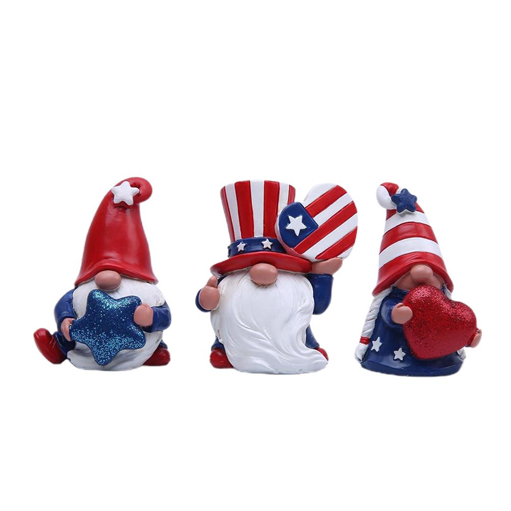 3 Pack Patriotic Gnomes Decorations USA  and Stripes Elf Gifts Patriotic 4th of July Gnomes Figurines Independence Day