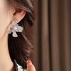 Silver Needle Zircon Flower Pearl Stud Earrings Exquisite Light Luxury High-end Earrings Niche White Versatile Earrings