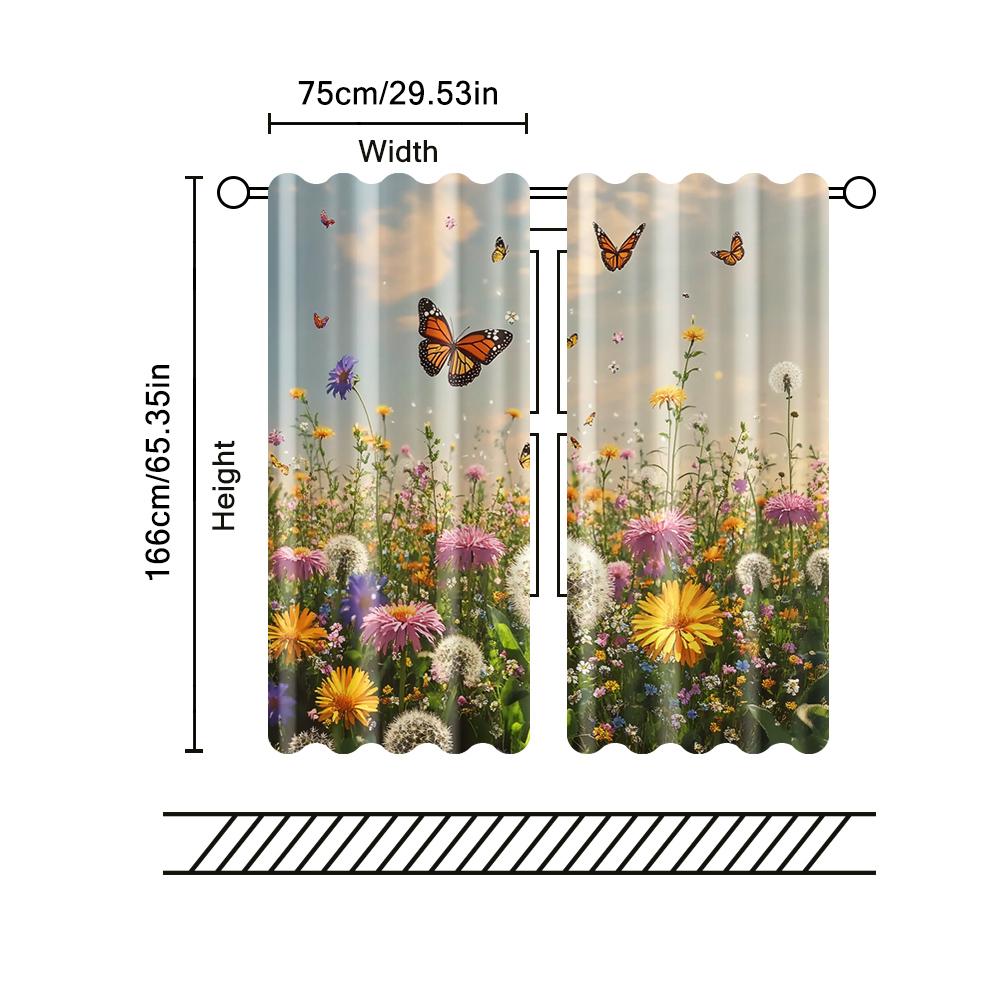 2 pcs, filtering curtains (excluding rods, non-movable, without batteries) Dandelion Design
