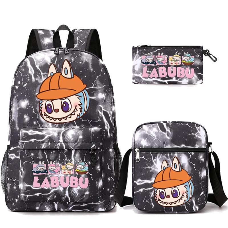 3Pcs/set Cute Printed Backpack with Shoulder Bag Pencil Case Student Girl Boy Schoolbag Large Capacity Bookbag Travel Bag