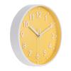 PATIKIL 20 Cm Wall Clock, 3D Numbers, Quartz Movement, Silent, No Tick-Clack, Round Wall Clock, for Office and Bedroom Decoration, Yellow