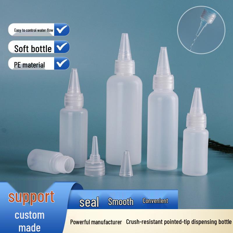 Translucent Squeeze Bottle with Pointed Mouth - 10ml 30ml Plastic Dispenser 10ml