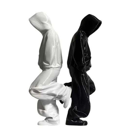Thinker 3D Printed Figurine Statue for Sweatsuit Man Home Office Desk Bookshelf Decor