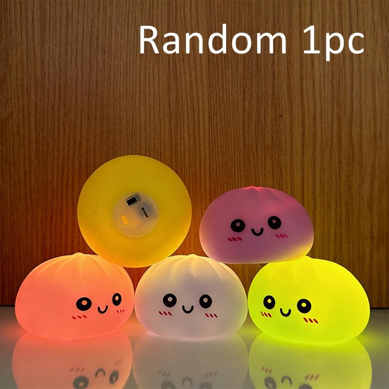 

Simulation Baozi Toy Night Light Soft Dumplings Soft Cute Steamer Birthday Gift Prank Props Colorful Dumping Toy Squishy Gifts