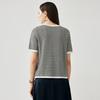 Women's Silk Blend Striped Short Sleeve Knit Top