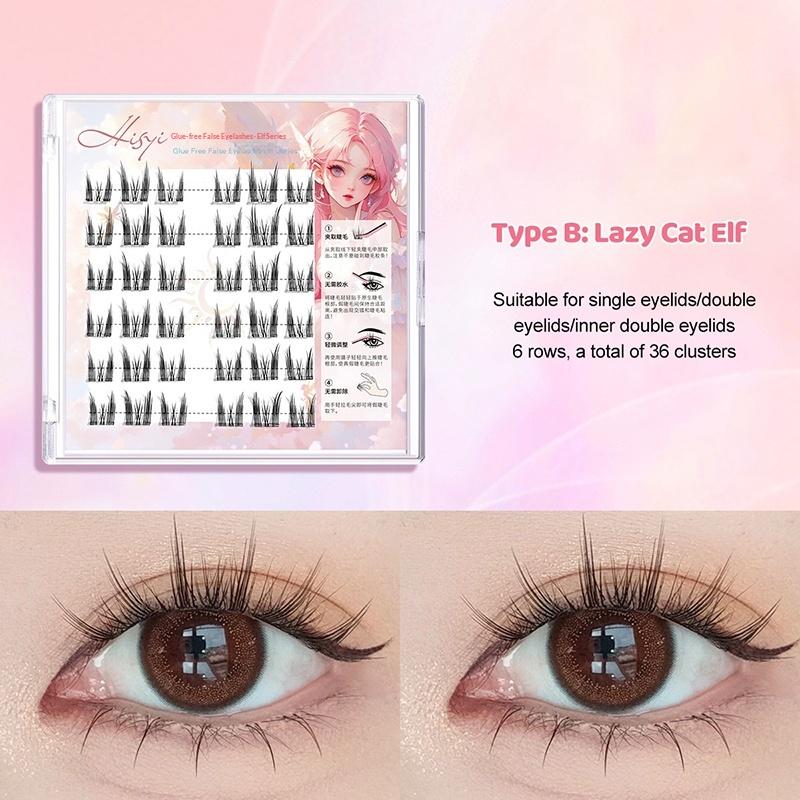 

Glue-Free False Eyelashes 36 Clusters C Curl Beginner Diy Natural Soft Fluffy Segmented Eyelashes Resuable Lashes For Shopping B