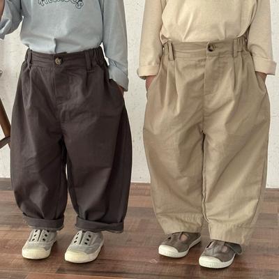 Children's Spring Solid Colour Loose Casual Wide Leg Pants Middle Child Mid Waist Comfortable Trousers
