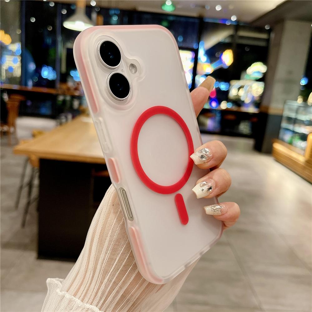 Translucent Matte Magnetic Phone Case for iPhone 16 15 14 13 Pro Max Wireless Charge Soft Shockproof Cover