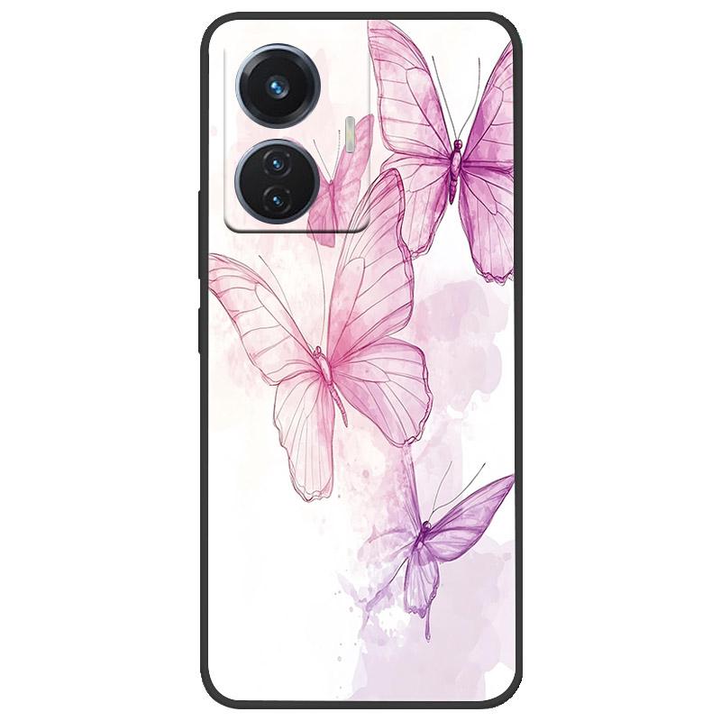 For Vivo T1 4G Y55 4G iQOO Z6 44 W V2153 Case Marble Soft Matte Silicone Back Cover For Vivo T1 44W Full Coverage Phone Shell