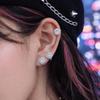 Adjustable Zircon Hoop Earrings Round Jewelry New Piercing Shiny Ear Buckles  Banquet