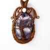 106 Ct Certified Natural Amethyst Gemstone Copper Wrapped Pendant For Women