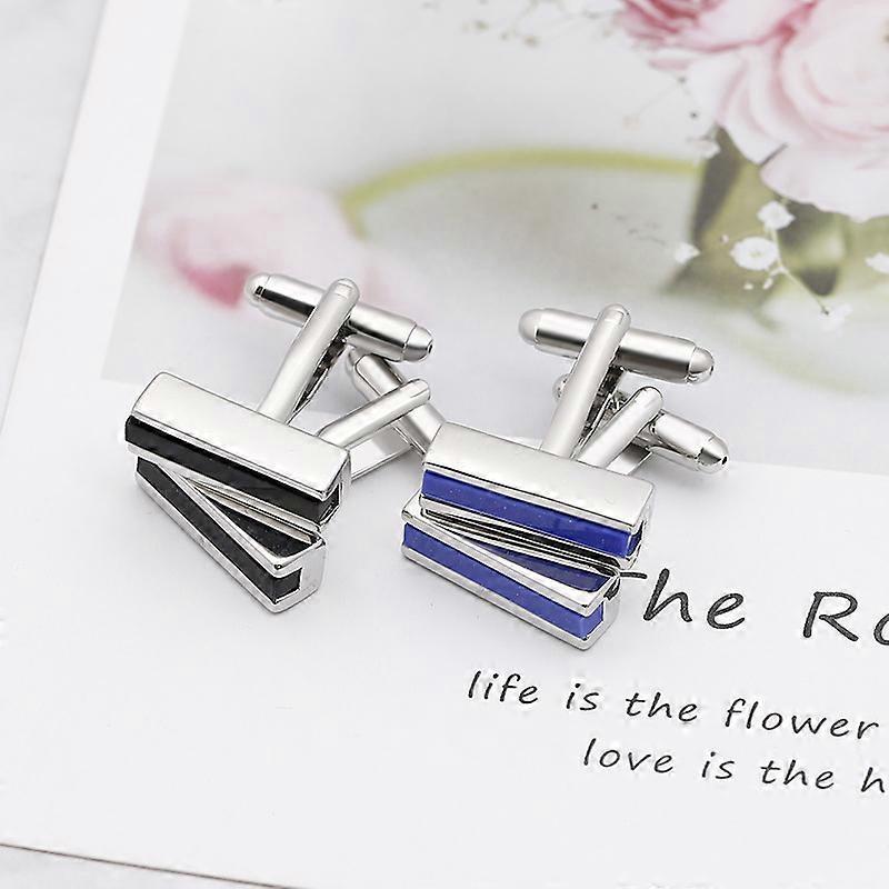 Trendy French-style Men's Shirt Cufflinks, Creative Drip-painted Cufflinks, Cufflinks P1022 Black