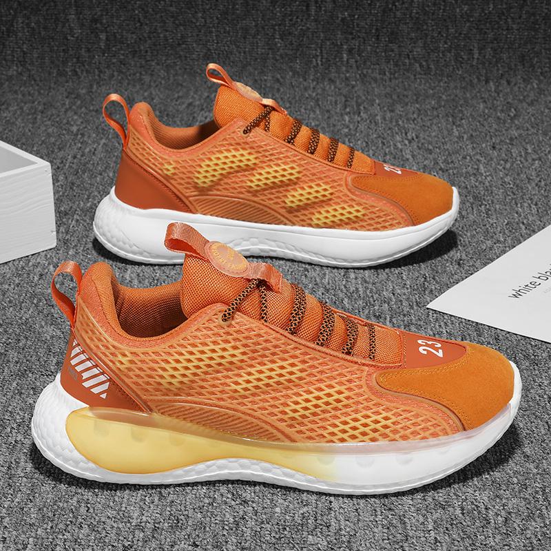 

Модные кроссовки Мужская уличная обувь для бега Легкая летняя спортивная обувь Трендовая Новая обувь с мягкой подошвой Универсальная повседневная мужская обувь 44 оранжевый