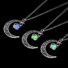 Collana Luna e Zucca di Halloween con Ciondolo Luminoso al Buio per Donna