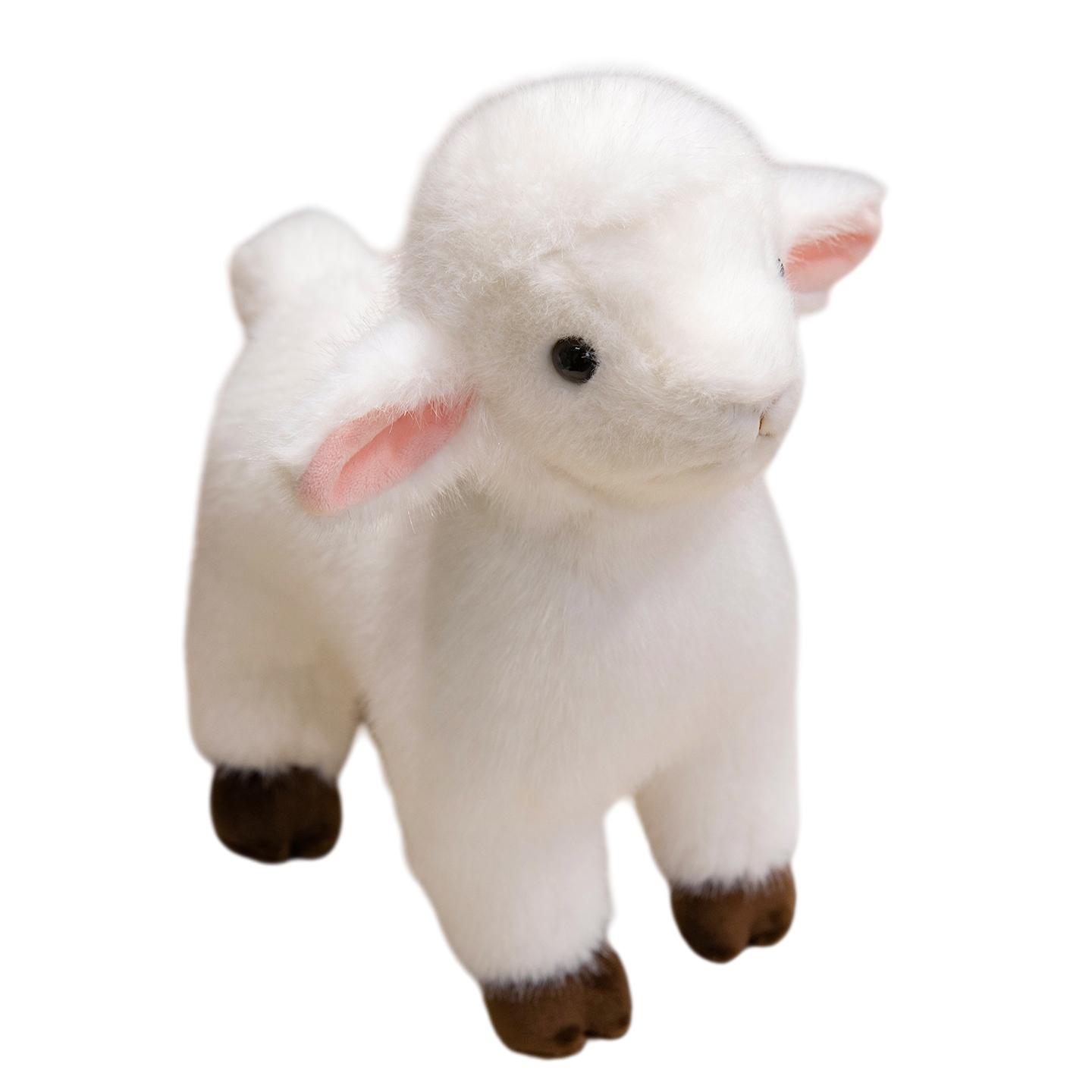 Lam Gestopte Sierkussen 20Zacht Zwart Wit Schaap Gesimuleerd Dier Pluche Speelgoed Sofa Decoratie Voor Jongens Meisjes Huis Cadeau 20cm