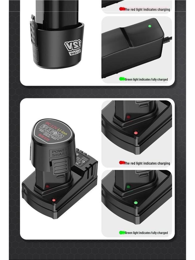 12V Cordless Drill with Lithium Battery Charger, Pistol Grip, and 16.8V/18V Battery for Rotary and Screwdriver Tasks