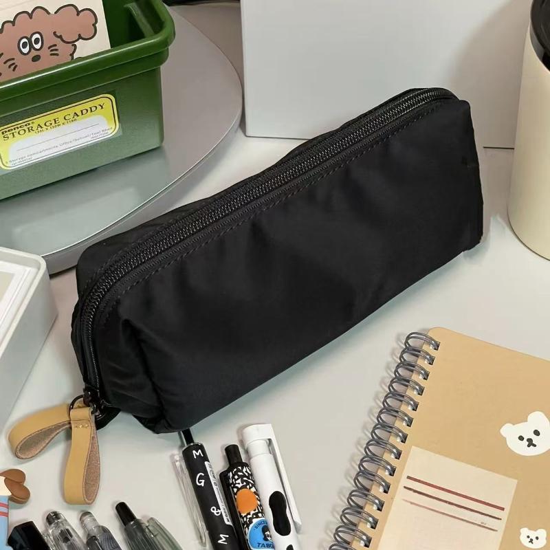 

Black Large-capacity Simple Pencil Case Simple Multi-purpose Student Stationery Box and Makeup Storage Bag Stationery Supplies чёрный