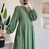 2025 Autumn Women's Muslim Lantern Sleeve Dress - Elegant and Comfortable