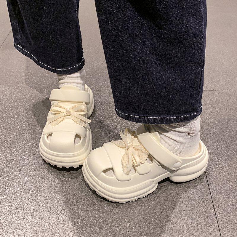 Fashion Butterfly-Knot Slippers Soft Cover Toe Shoes Woman 2025 Luxury Slides Comfort Rubber Designer Sweet Casual Butterfly-knot Scanda