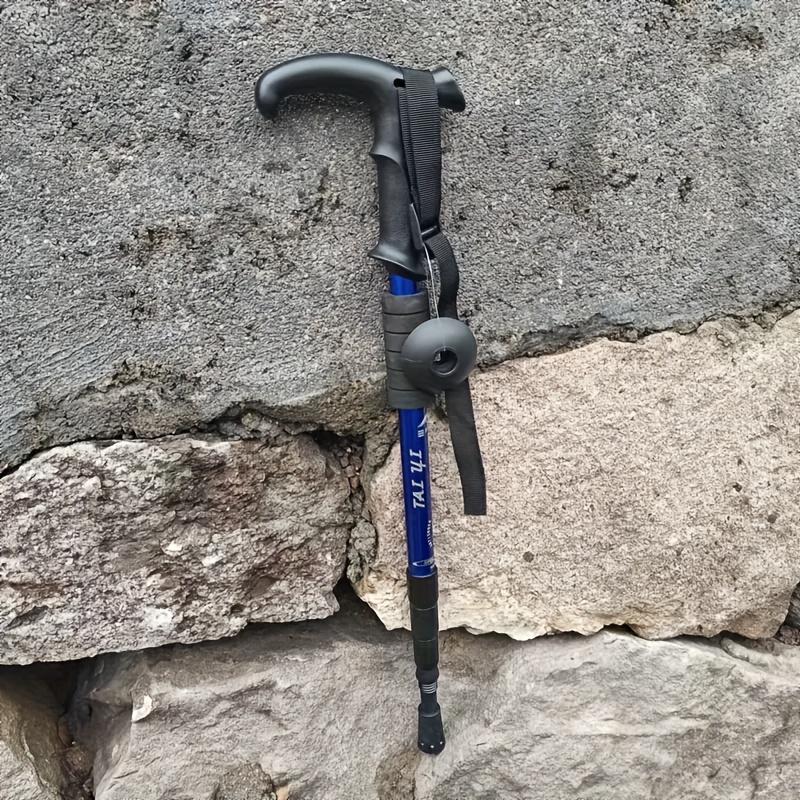

Ultra Lightweight Adjustable Hiking Cane With Ergonomic T-shaped Handle And Shock-absorbing System, Suitable For Hiking синий