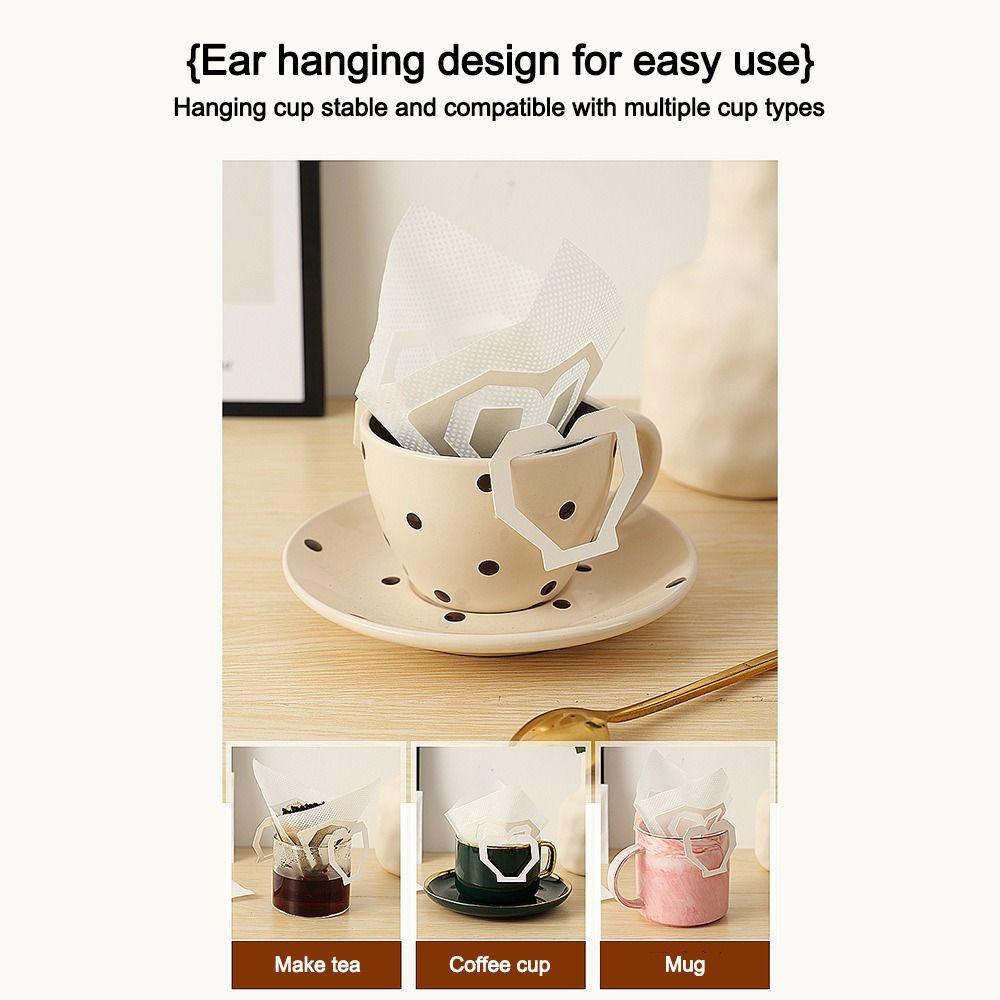 30Pcs V-Shaped Coffee Filter Eco-Friendly with Hanging Ears Coffee Powder Filter Bag Disposable Coffee Filter Bag