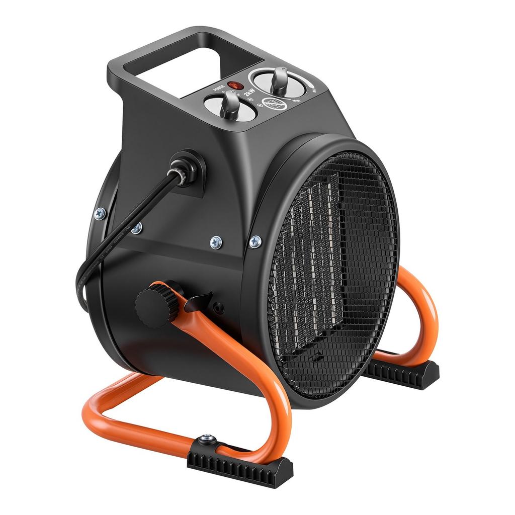 Greenhouse Heater, 2000W Electric PTC Space Heater with Fan, Low & High Heat Modes, 15° Adjustable Angle, Overheat Protection, Portable for Grow Tent,