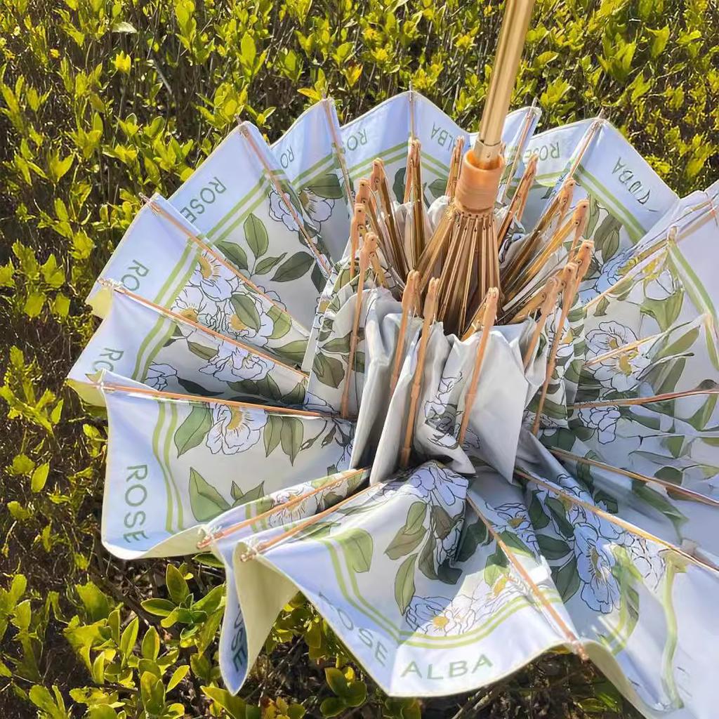 16 bone umbrella large folding umbrella weather and rain women's parasol sun protection UV protection color glue sun umbrella