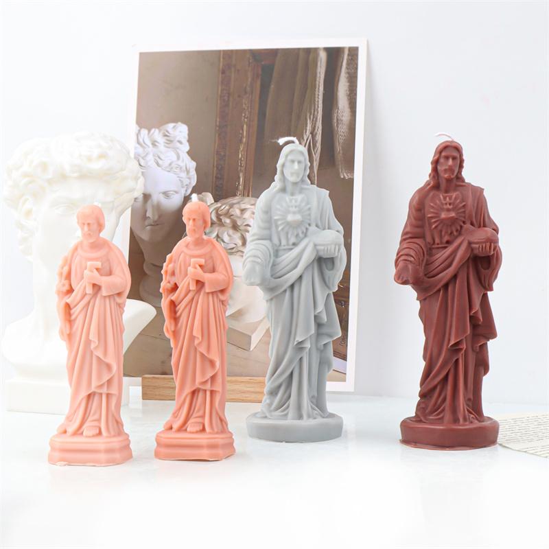 3D Jesus Silicone Candle Mold DIY Figure Statue Handmade Aromatherapy Plaster Crafts Epoxy Soap Making Molud Home Religious Gift