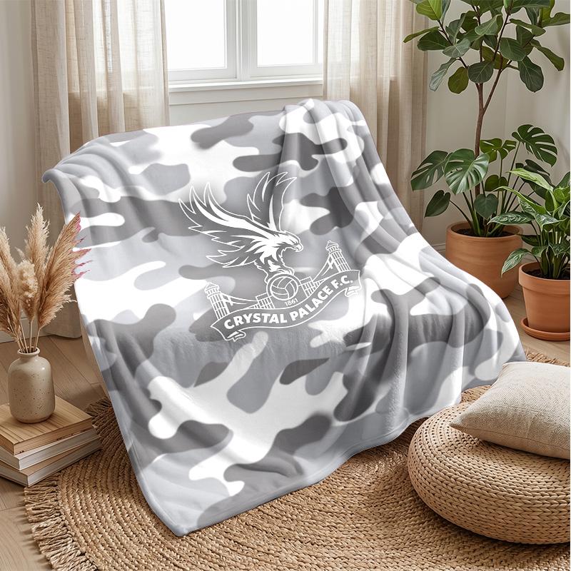 Couverture Flottante en Flanelle Imprimée Football Crystal Palace, Couverture Jetée Douce Chaude Légère pour Canapé Lit Camping