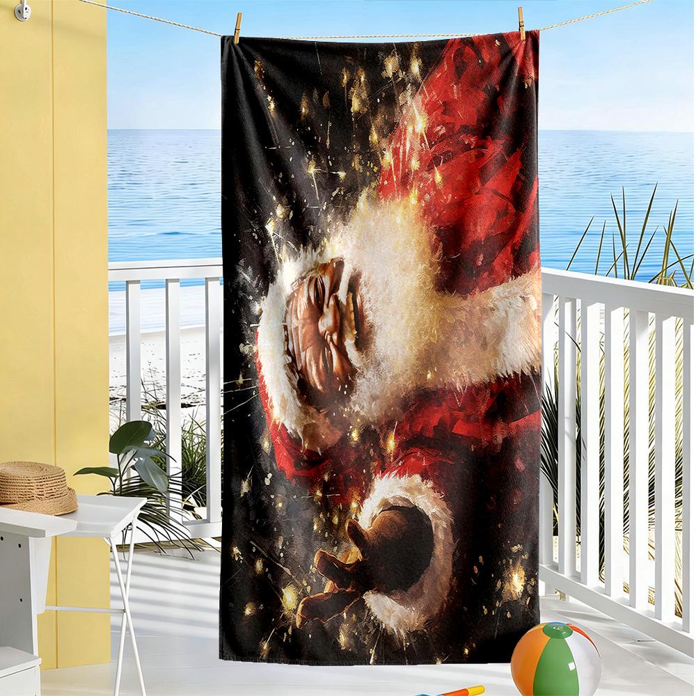 Christmas Beach Towel High Absorbency & Quick-Dry Comfortable Lightweight Portable for Swimming,Beach,Camping, Travel, Beach Accessories,Gym