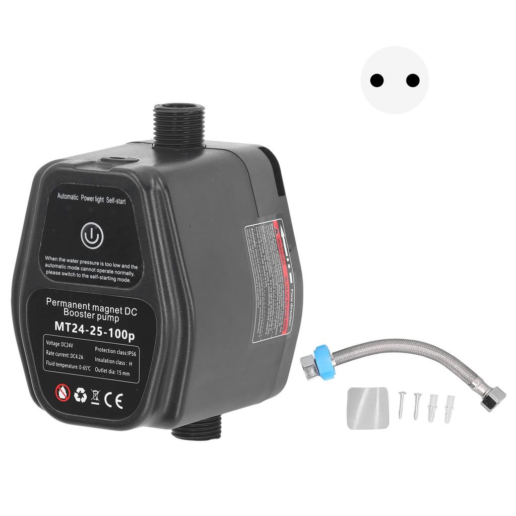 Boosterpump Borstlös DC-motor Automatisk Permanentmagnet för Hem Slangbevattning 100W 24V Svart