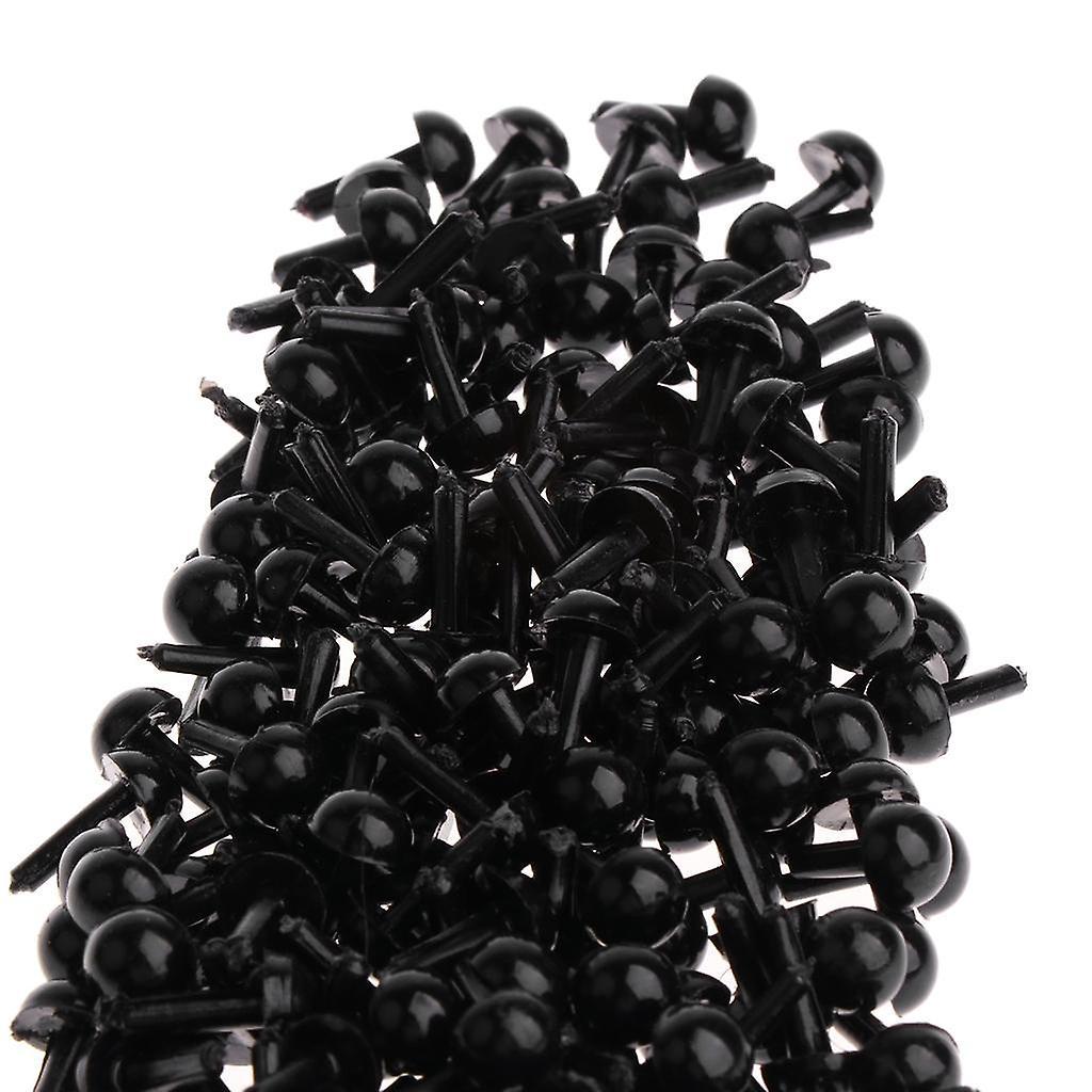 3x200 Pieces Black Plastic Safety Eyes for Teddy Bear Doll Animal Toys 4MM